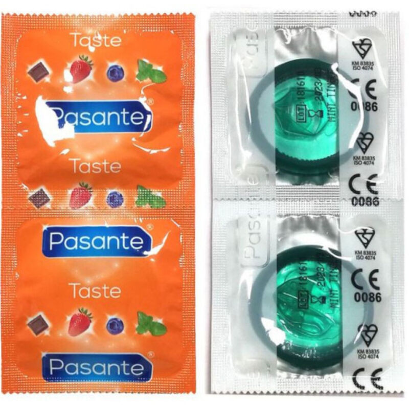 PASANTE - CONDOMS FLAVOR MINT SACHETS 144 UNITS