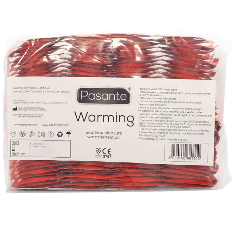 PASANTE - CONDOMS WITH HEATING EFFECT, 144 UNITS PACK