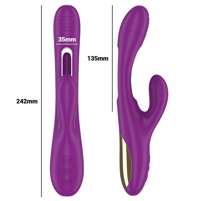 INTENSE - APOLO VIBRATEUR MULTIFONCTIONNEL RECHARGEABLE 7 VIBRATIONS AVEC LANGUE VIBRANTE VIOLENTE