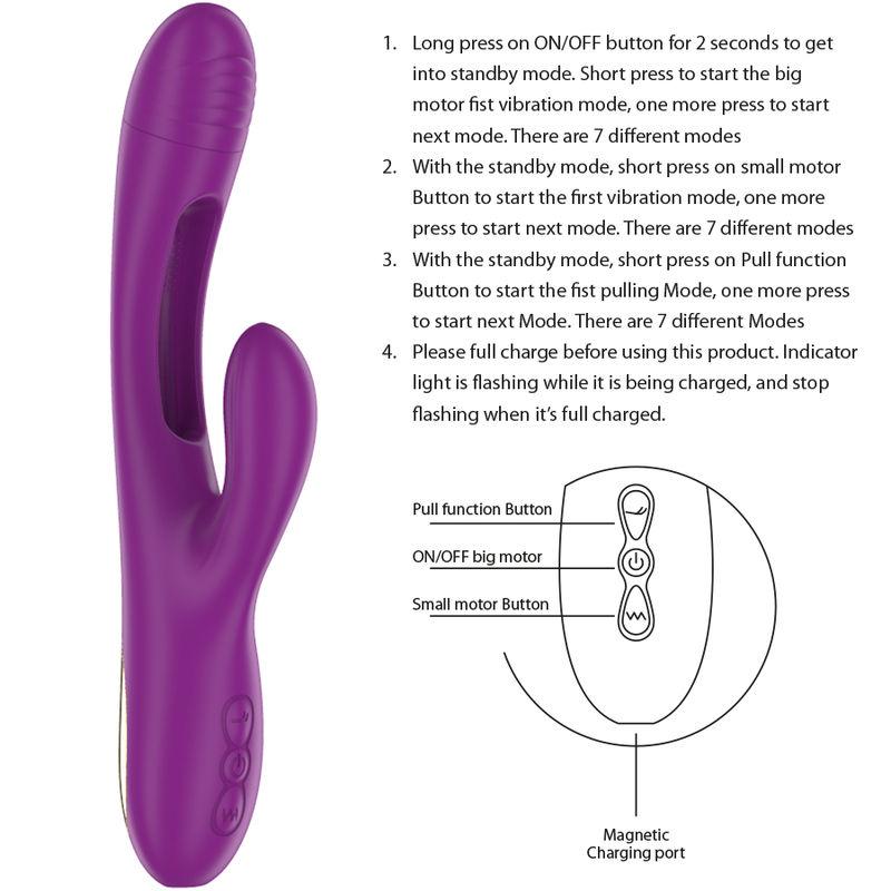 INTENSE - APOLO VIBRATEUR MULTIFONCTIONNEL RECHARGEABLE 7 VIBRATIONS AVEC LANGUE VIBRANTE VIOLENTE