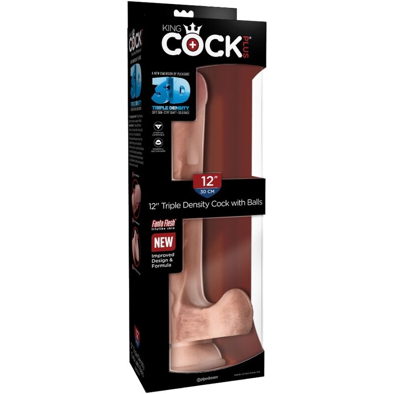 KING COCK - REALISTISCHER PENIS MIT 3D-KUGELN 24.8 CM LICHT