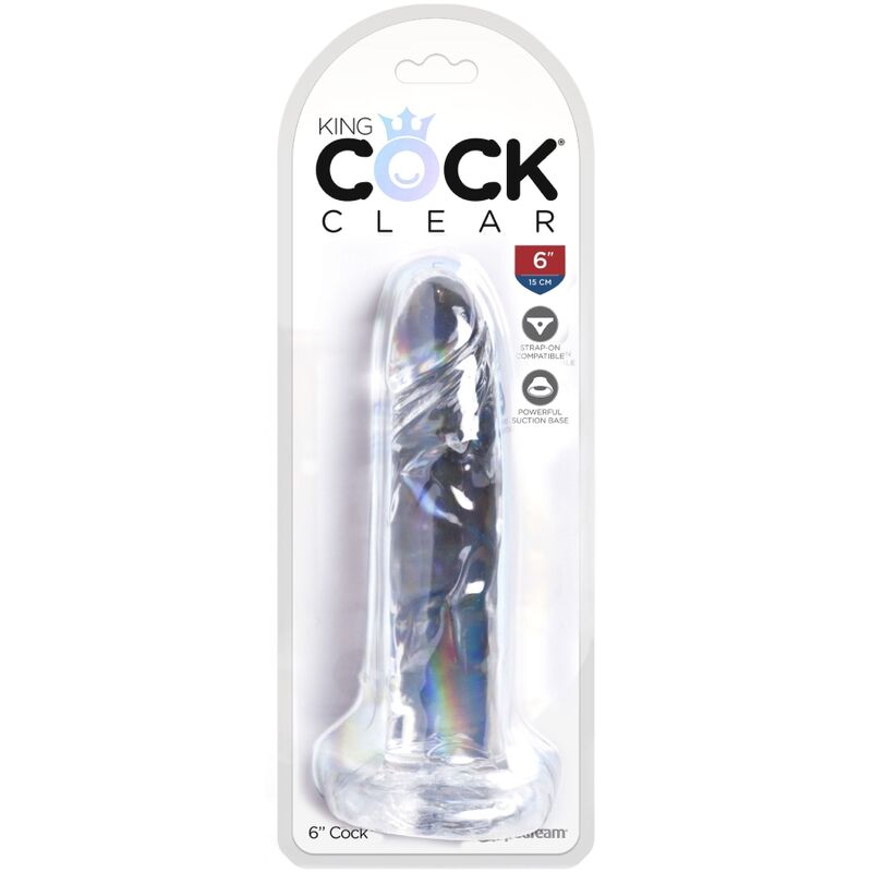 KING COCK - PÉNIS RÉALISTE CLAIR 15,5 CM TRANSPARENT