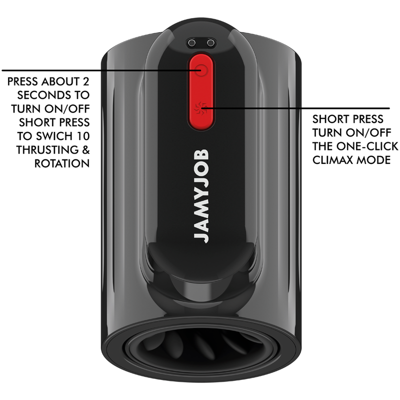JAMYJOB - MASTURBATEUR À POUSSÉE VORTEX ET À TECHNOLOGIE ROTATIVE À 360° EN MODE TURBO