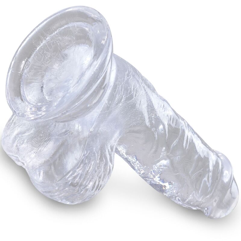 KING COCK - HELDERE REALISTISCHE PENIS MET BALLEN 10.1 CM TRANSPARANT