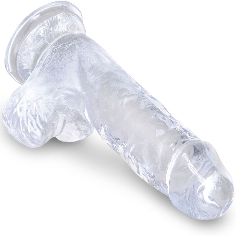 KING COCK - HELDERE REALISTISCHE PENIS MET BALLEN 10.1 CM TRANSPARANT