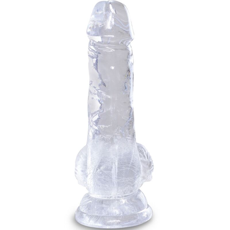 KING COCK - PÉNIS RÉALISTE ET TRANSPARENT AVEC COUILLES 10,1 CM TRANSPARENT