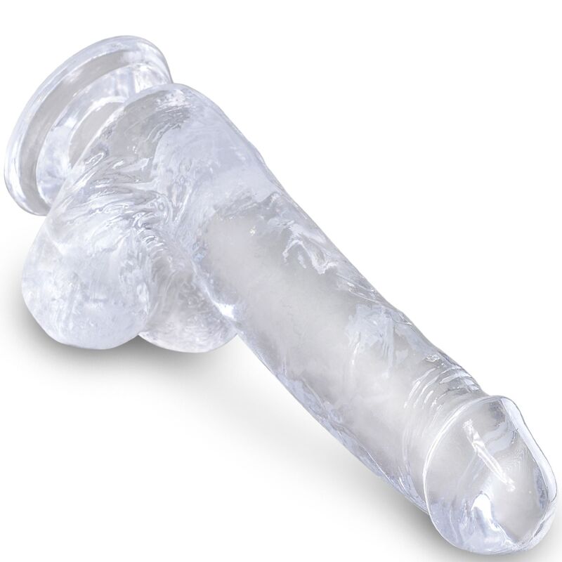 KING COCK - PÉNIS RÉALISTE TRANSPARENT AVEC COUILLES 13,5 CM TRANSPARENT