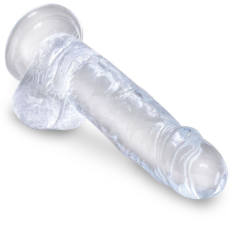 KING COCK - HELDERE REALISTISCHE PENIS MET BALLEN 15,2 CM TRANSPARANT