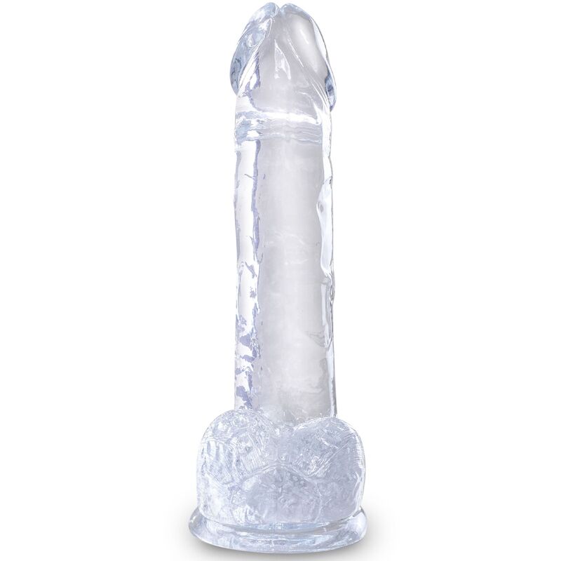 KING COCK - PÉNIS RÉALISTE ET TRANSPARENT AVEC COUILLES 15,2 CM