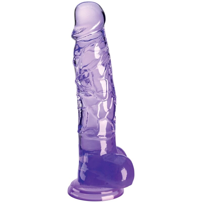KING COCK - PÉNIS RÉALISTE TRANSPARENT AVEC COUILLES 16,5 CM VIOLET