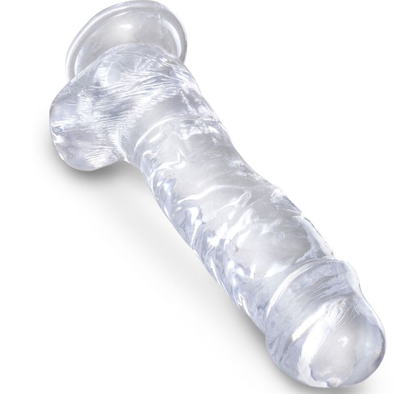 KING COCK - PÉNIS RÉALISTE TRANSPARENT AVEC COUILLES 16,5 CM TRANSPARENT