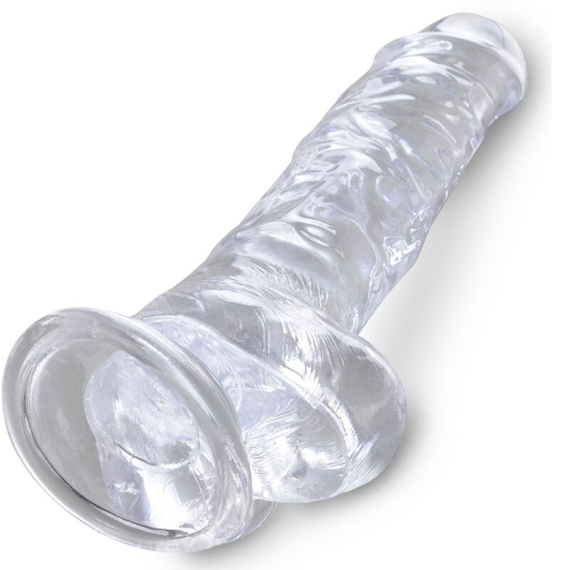 KING COCK - PÉNIS RÉALISTE TRANSPARENT AVEC COUILLES 16,5 CM TRANSPARENT