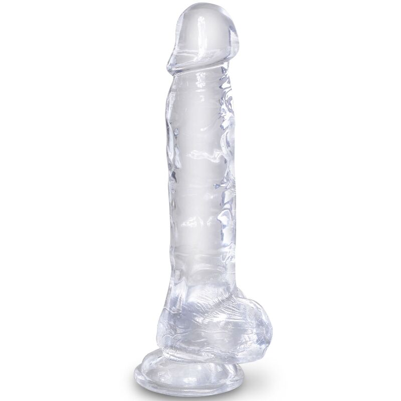 KING COCK - PÉNIS RÉALISTE TRANSPARENT AVEC COUILLES 16,5 CM TRANSPARENT