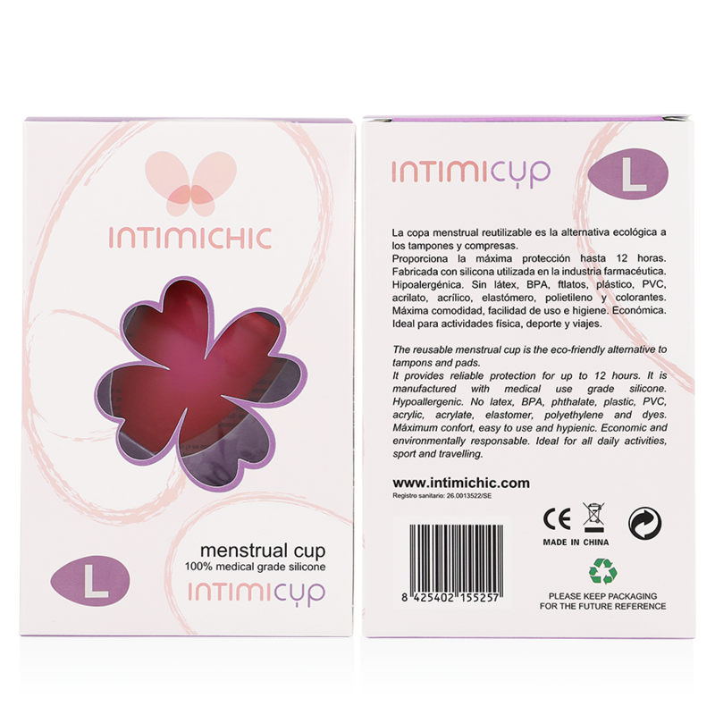 INTIMICHIC - MENSTRUATIECUP MEDISCHE SILICONEN - MAAT L