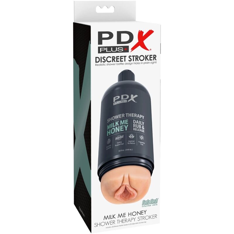 PDX PLUS - MASTURBATEUR STROKER DESIGN DE BOUTEILLE DISCRET SHAMPOING MILK ME HONEY