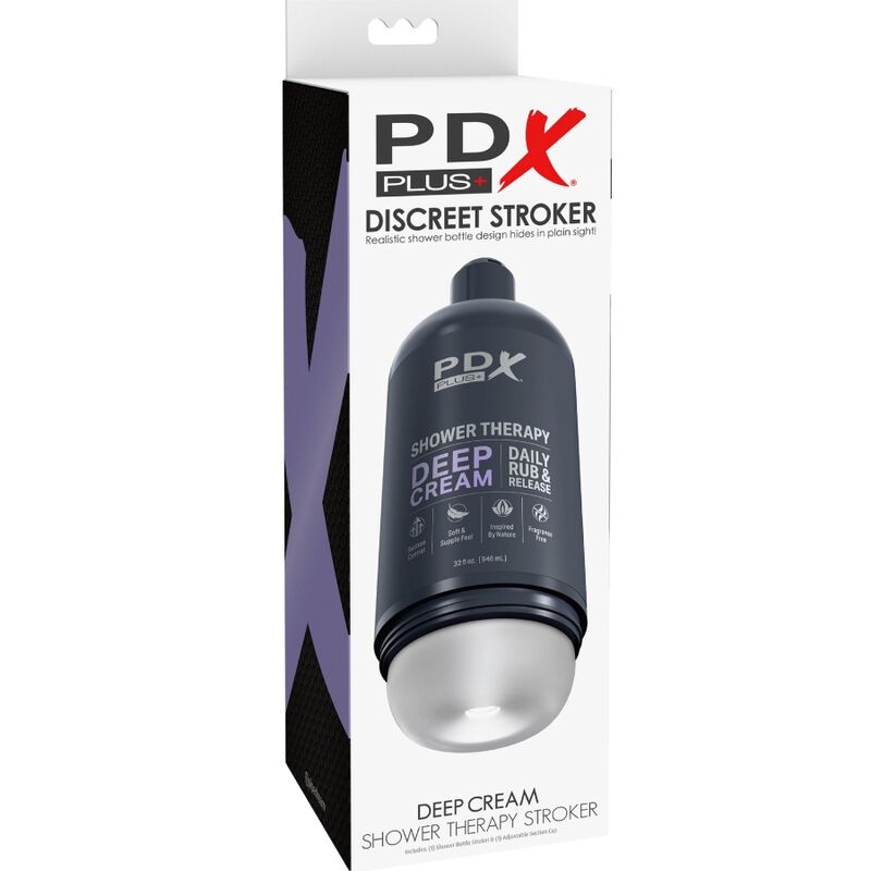 PDX PLUS - MASTURBATEUR STROKER DISCRET AVEC BOUTEILLE DE SHAMPOING CRÈME PROFONDE