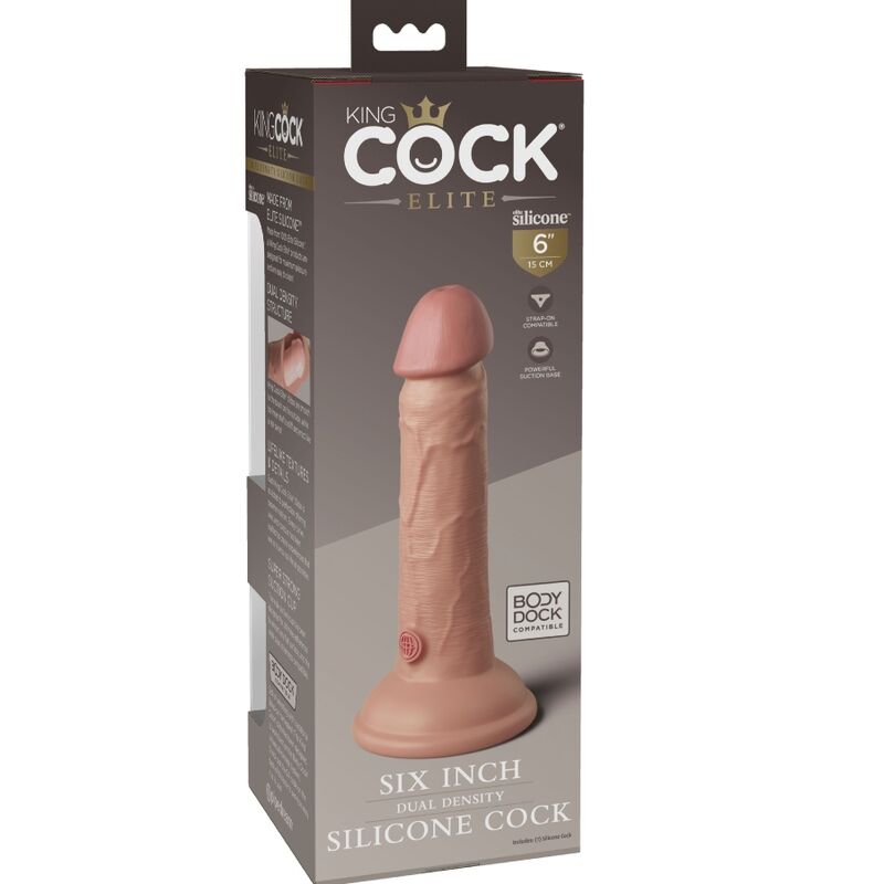 KING COCK - ELITE REALISTISCHE SILICONEN DILDO 15,2 CM