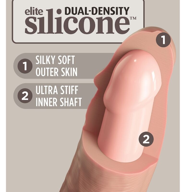KING COCK - ELITE REALISTISCHE SILICONEN DILDO 17,8 CM