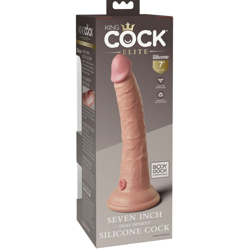 KING COCK - ELITE REALISTISCHE SILICONEN DILDO 17,8 CM