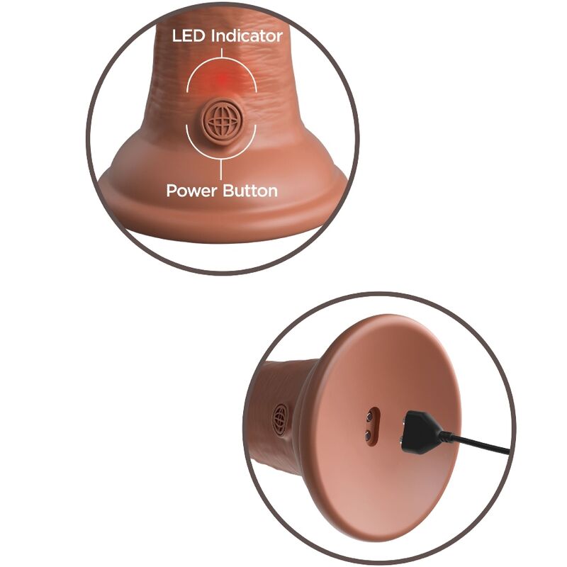 KING COCK - Gode en silicone à vibrations réalistes ELITE 15,2 cm Caramel