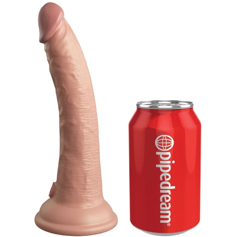 KING COCK - VIBRATEUR DILDO RÉALISTE ELITE &amp; TÉLÉCOMMANDE EN SILICONE 17,8 CM