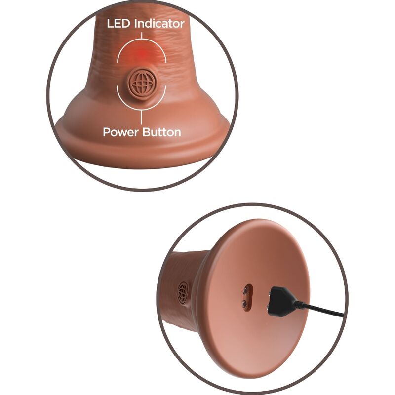 KING COCK - GODE EN SILICONE À VIBRATIONS RÉALISTES ELITE 20,3 CM CARAMEL