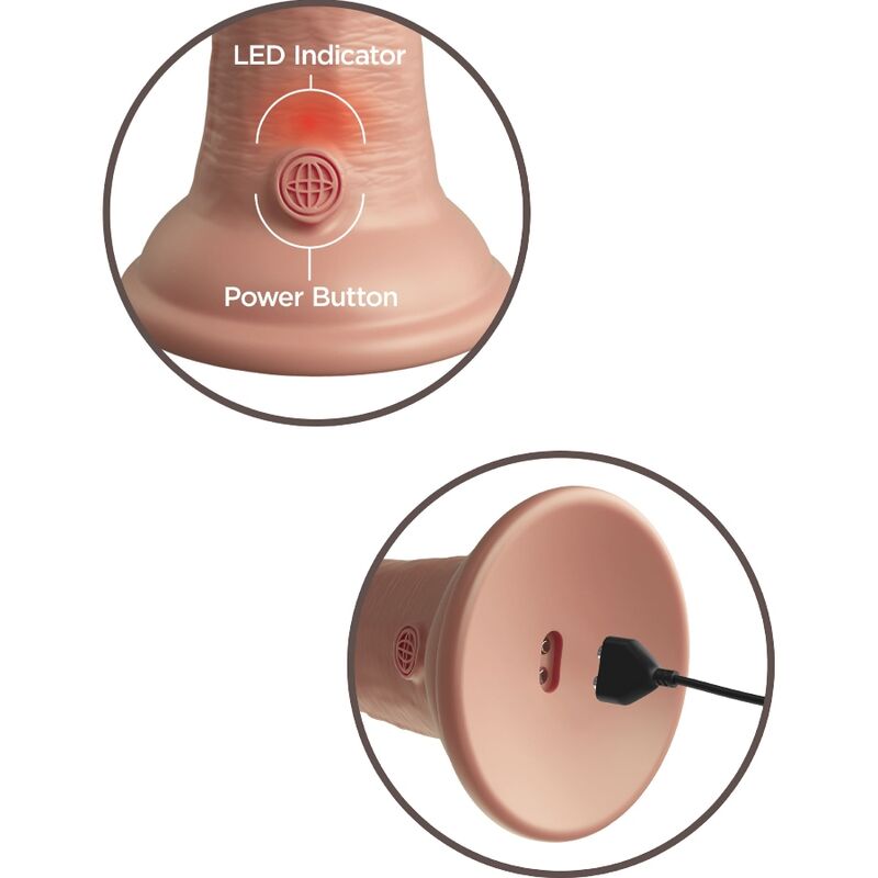 KING COCK - Gode en silicone à vibrations réalistes ELITE 20,3 cm