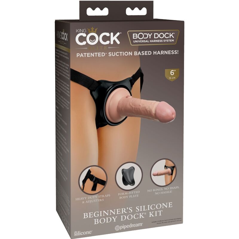 KING COCK - HARNAIS RÉGLABLE ELITE AVEC GODE 15,2 CM POUR DÉBUTANTS