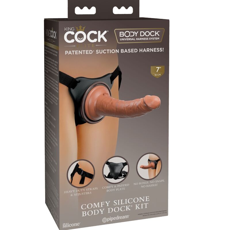 KING COCK - ELITE COMFORTABEL VERSTELBAAR HARNAS MET DILDO 17,8 CM