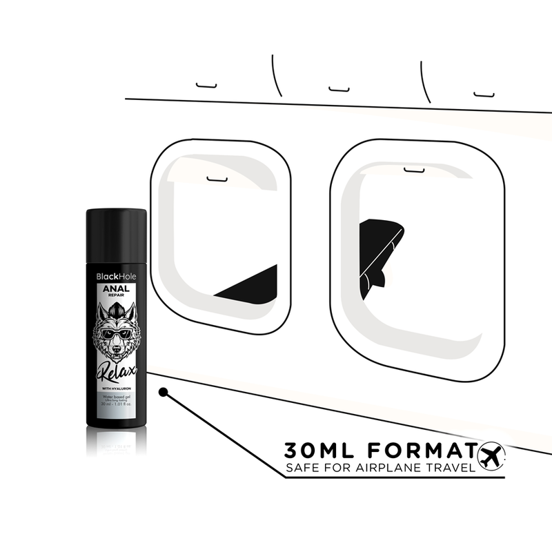 BLACK HOLE - RÉPARATION ANALE RELAXATION À BASE D'EAU AVEC ACIDE HYALURONIQUE 30 ML