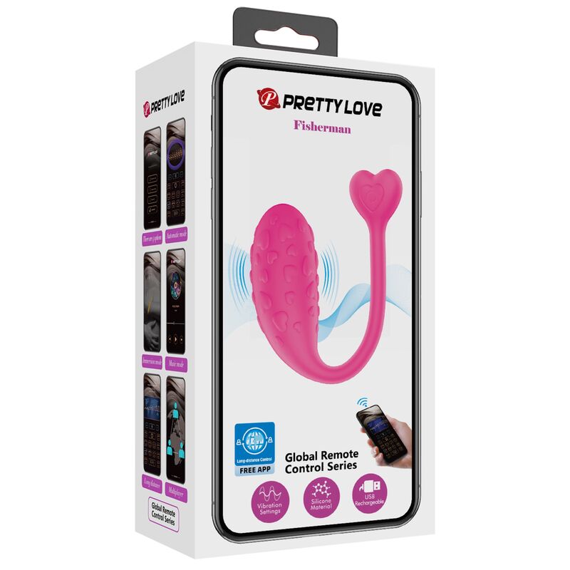 PRETTY LOVE - ŒUF VIBRANT PINK FISHER CONTRÔLÉ PAR APPLICATION
