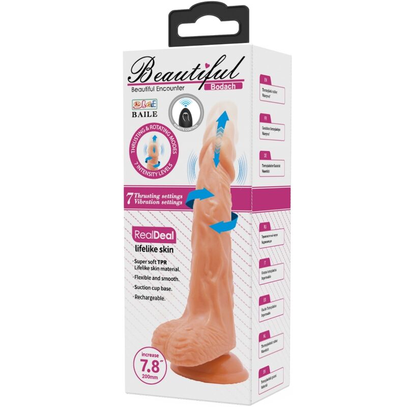 BAILE - BODACH REALISTISCHE VIBRATOR MET AFSTANDSBEDIENING ZUIGNAP