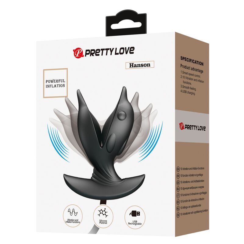 PRETTY LOVE - OPBLAASBARE EN OPLAADBARE DOLFIJN ANAAL PLUG