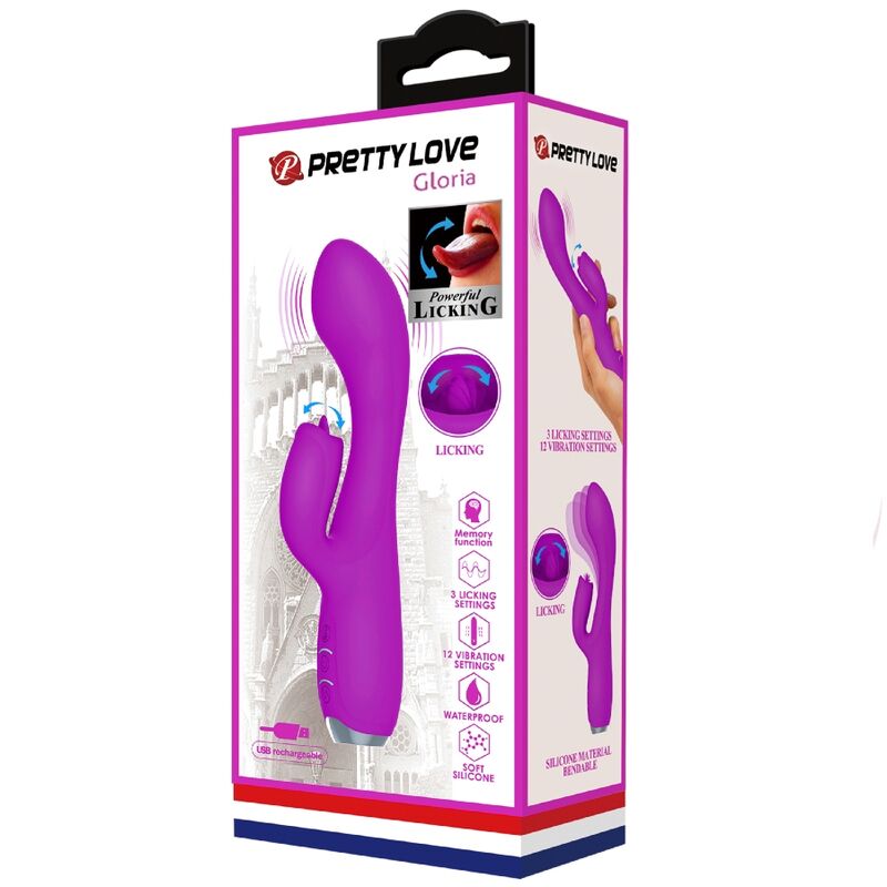 PRETTY LOVE - GLORIA VIBRATEUR LAPIN RECHARGEABLE, ÉTANCHE, VIOLET