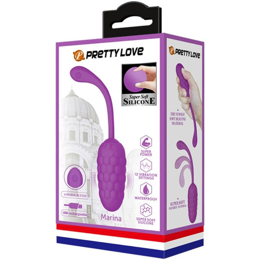 PRETTY LOVE - ŒUF VIBRANT AVEC TEXTURE MARINE RECHARGEABLE VIOLET