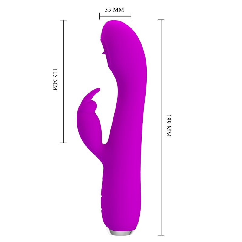 PRETTY LOVE - VIBRATEUR RECHARGEABLE RACHEL AVEC ONDES STIMULANTES VIOLET
