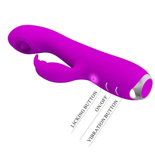 PRETTY LOVE - VIBRATEUR RECHARGEABLE RACHEL AVEC ONDES STIMULANTES VIOLET