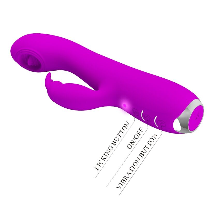 PRETTY LOVE - VIBRATEUR RECHARGEABLE RACHEL AVEC ONDES STIMULANTES VIOLET