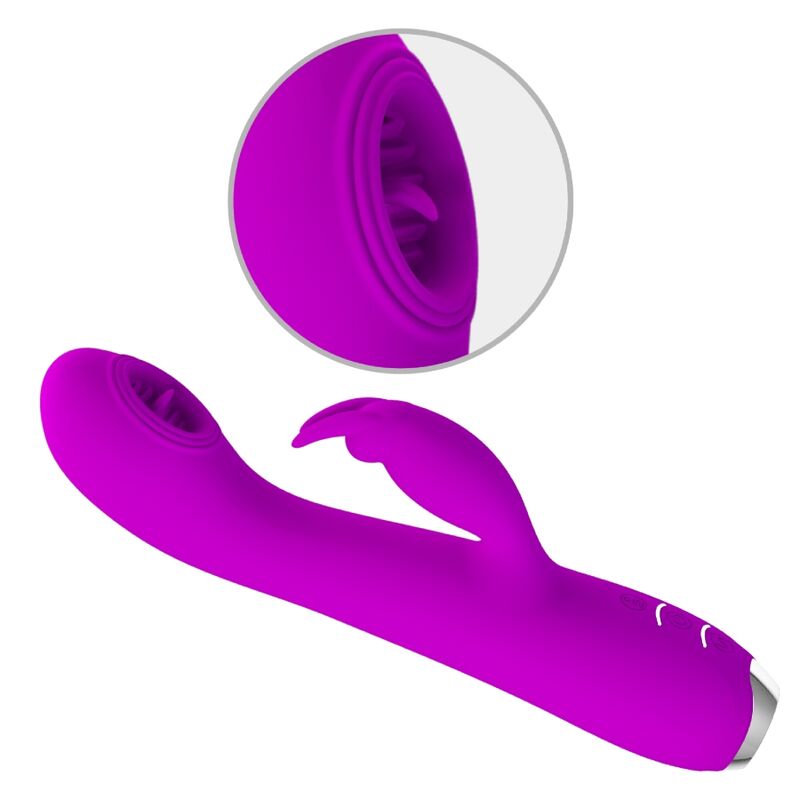 PRETTY LOVE - VIBRATEUR RECHARGEABLE RACHEL AVEC ONDES STIMULANTES VIOLET