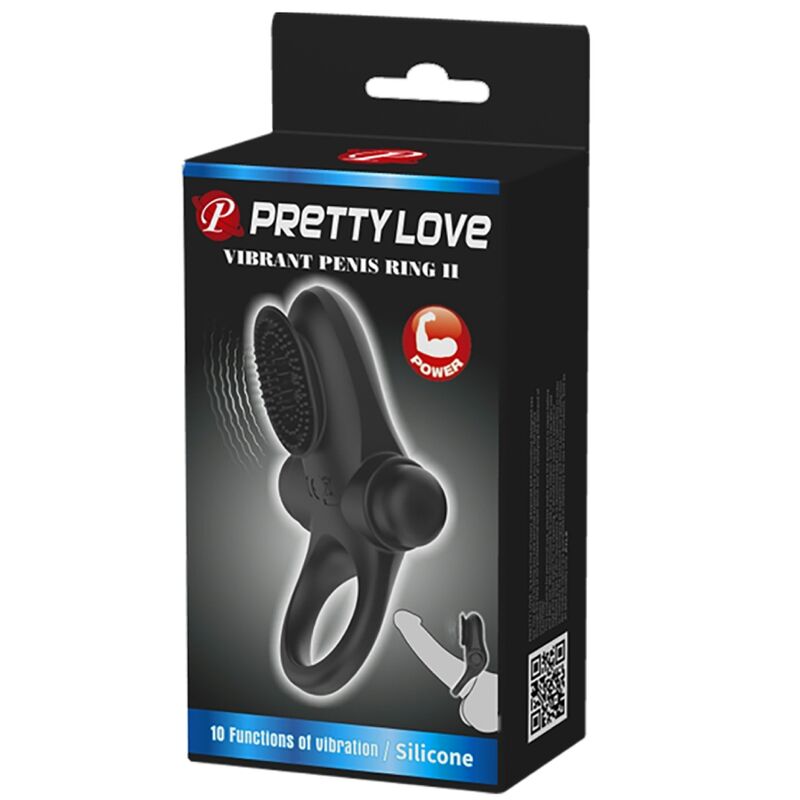 PRETTY LOVE - ANNEAU VIBRATEUR II POUR LE PÉNIS NOIR