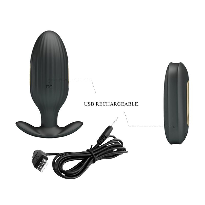PRETTY LOVE - KELLY PLUG ANAAL OPLAADBARE VIBRATOR ZWART