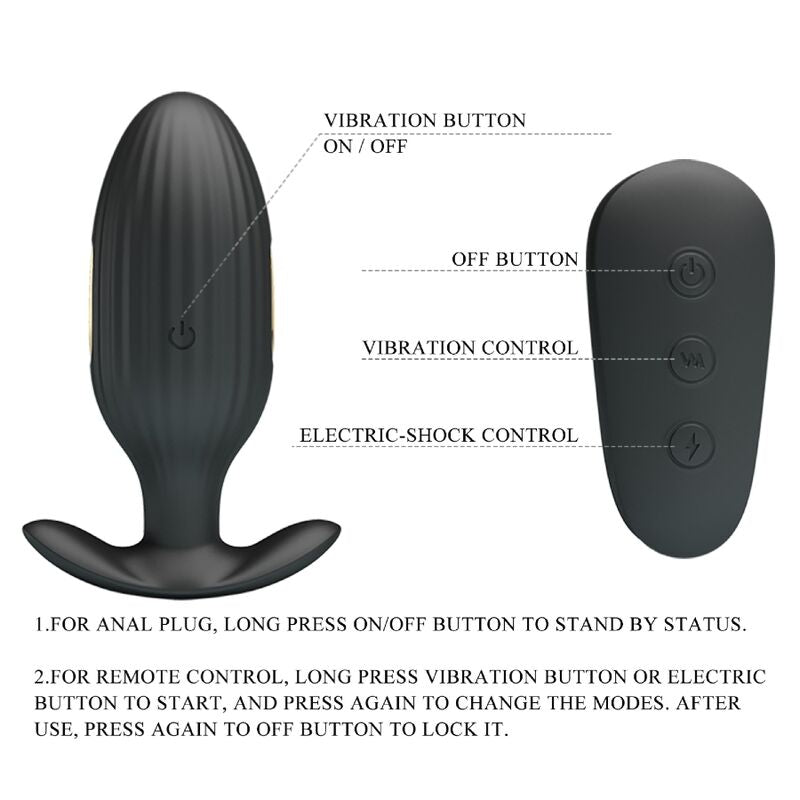 PRETTY LOVE - KELLY PLUG ANAAL OPLAADBARE VIBRATOR ZWART