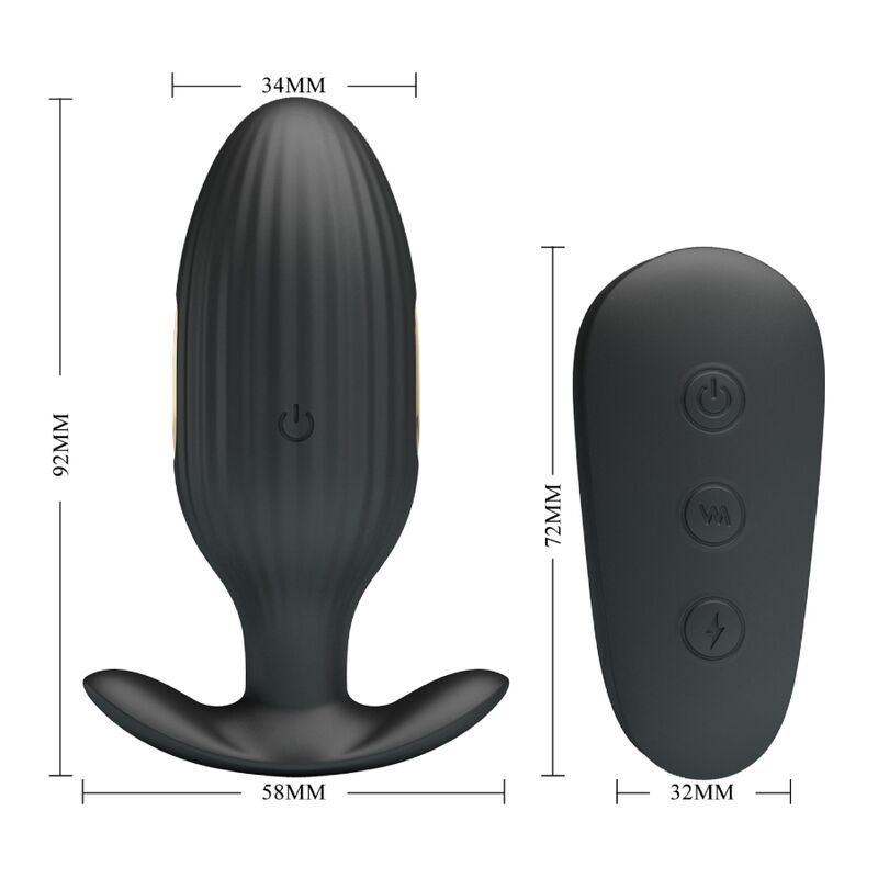 PRETTY LOVE - KELLY PLUG ANAAL OPLAADBARE VIBRATOR ZWART