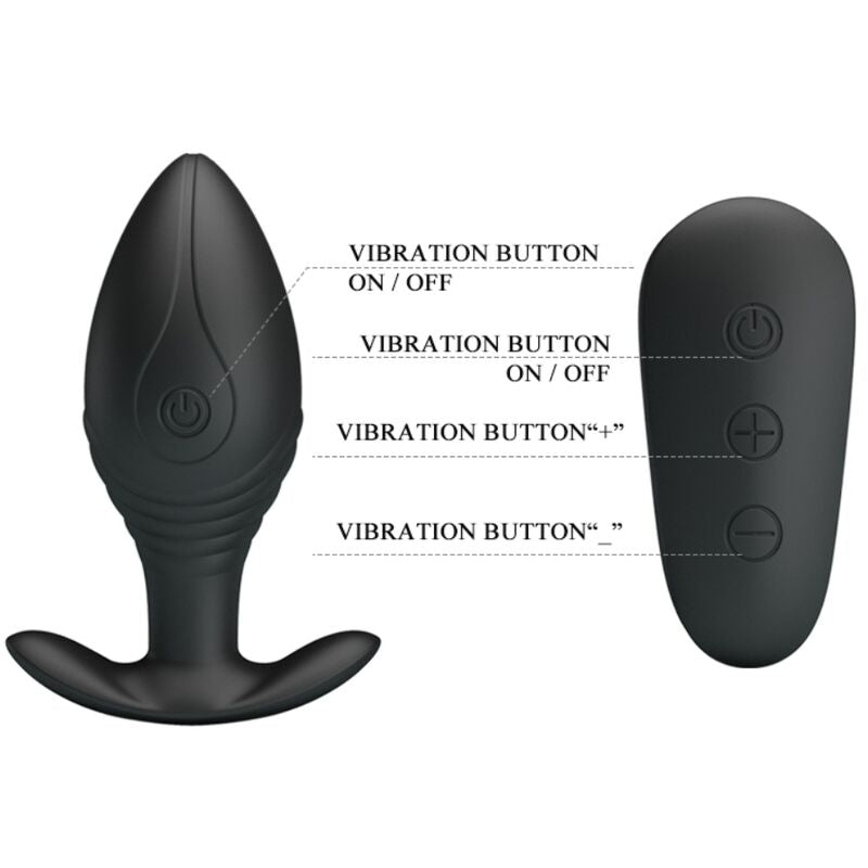 PRETTY LOVE - VIBRATEUR RECHARGEABLE ANAL PLUG REGINA NOIR