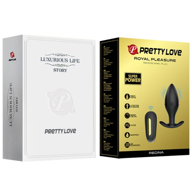 PRETTY LOVE - VIBRATEUR RECHARGEABLE ANAL PLUG REGINA NOIR