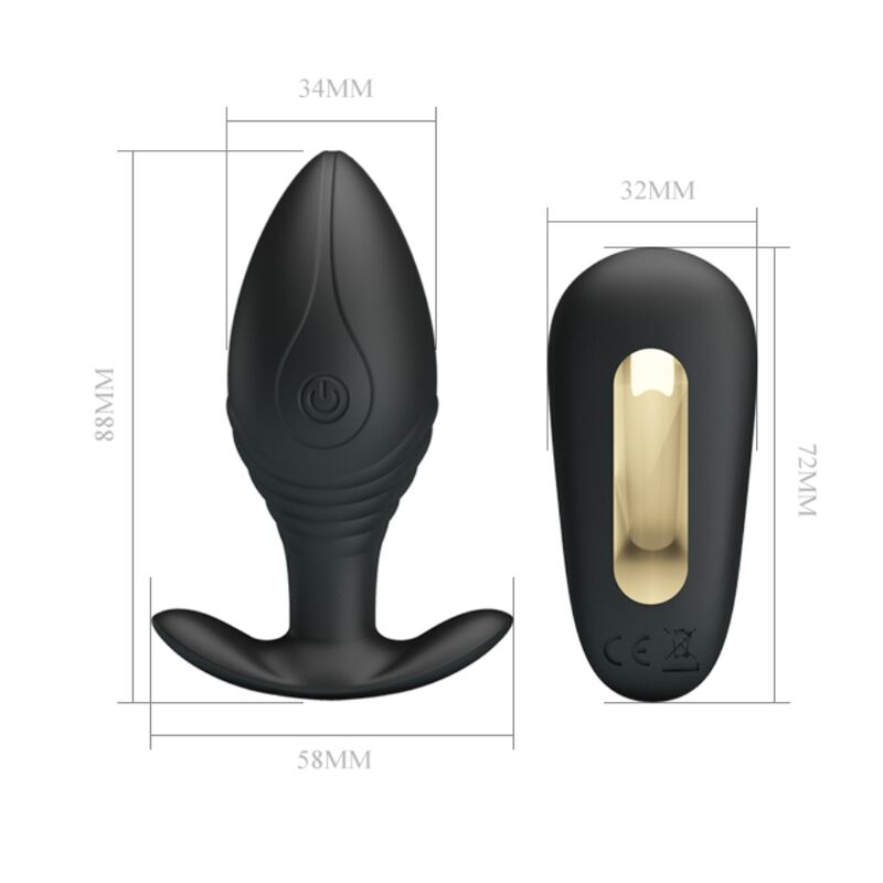 PRETTY LOVE - VIBRATEUR RECHARGEABLE ANAL PLUG REGINA NOIR