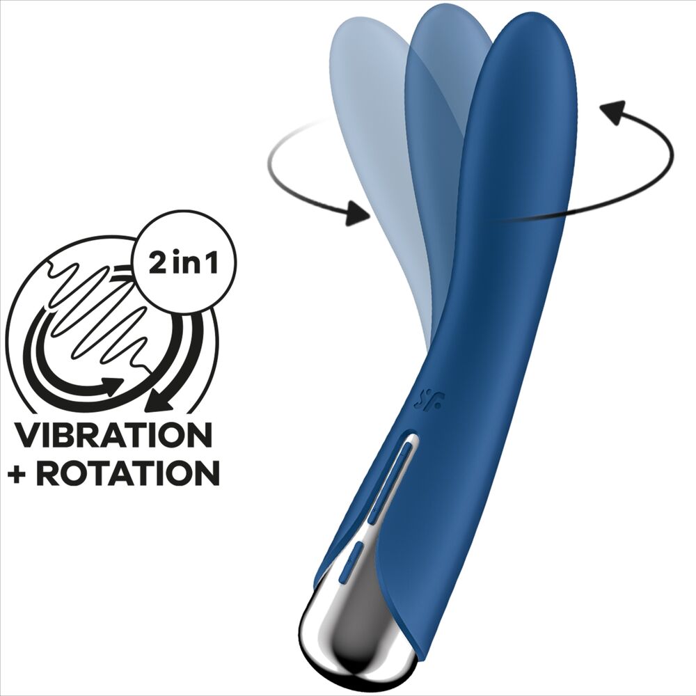 SATISFYER - SPINNING VIBE 1 VIBRATEUR ROTATEUR BLEU POUR POINT G