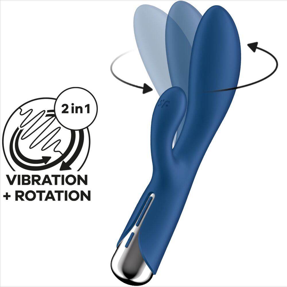 SATISFYER - SPINNING RABBIT 1 CLITORIS EN G-SPOT STIMULATIE BLAUW