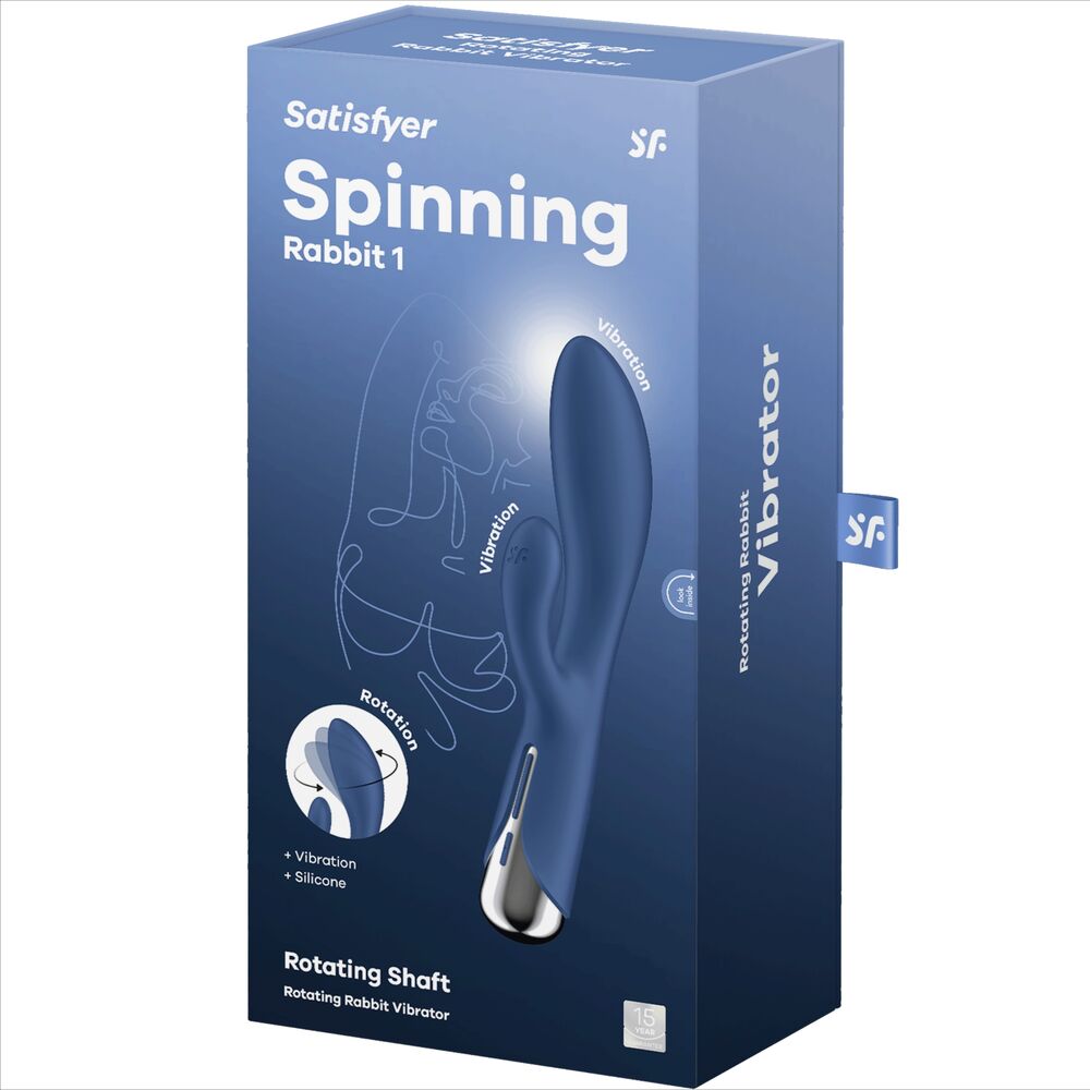 SATISFYER - SPINNING RABBIT 1 CLITORIS EN G-SPOT STIMULATIE BLAUW