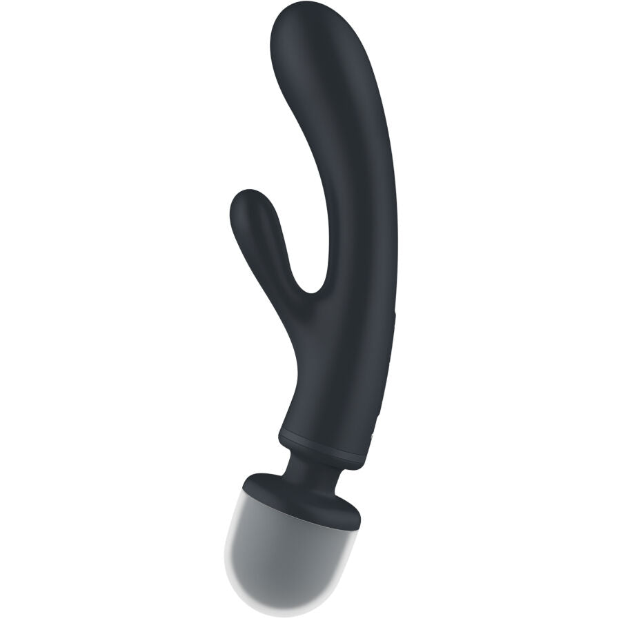 SATISFYER - VIBRATEUR MASSEUR TRIPLE LOVER RABBIT GRIS